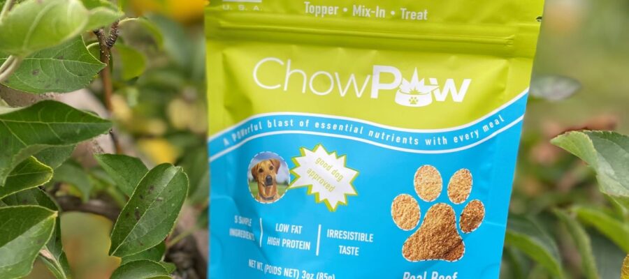chowpow - a deydrated beef heart meat powder for dogs